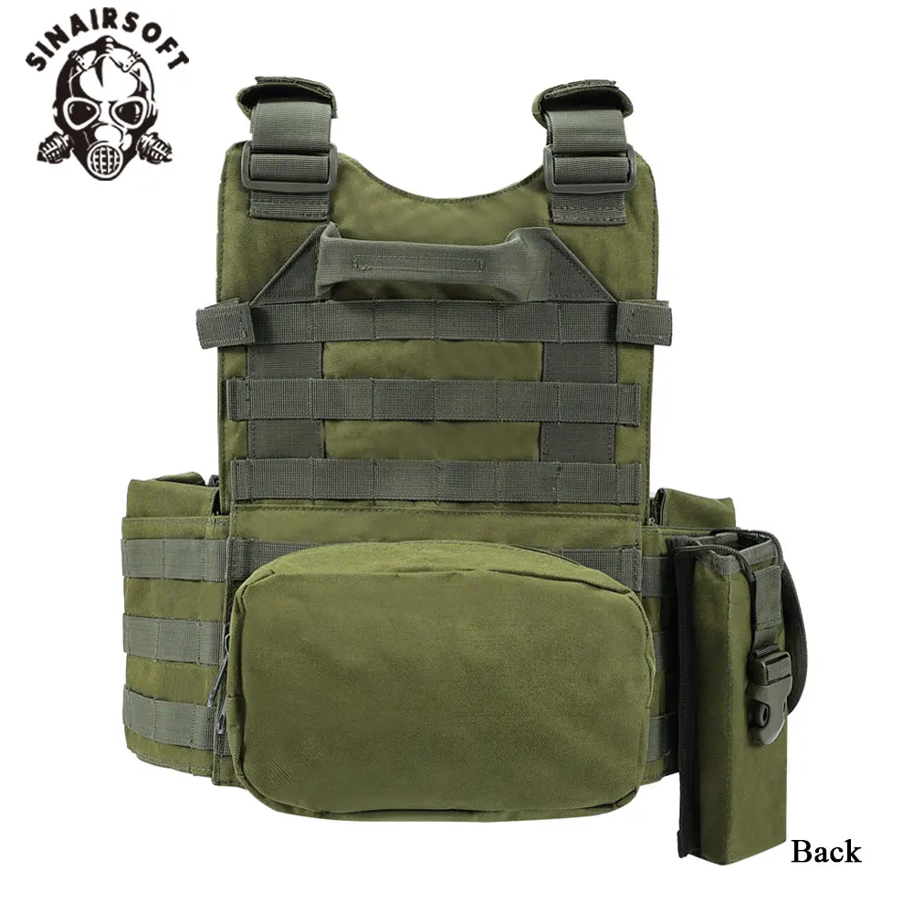 SINAIRSOFT-Chaleco táctico de nailon, armadura corporal, portador de caza, equipo Airsoft, chaleco MOLLE de combate, chaleco portador de placa de camuflaje - imagen 4