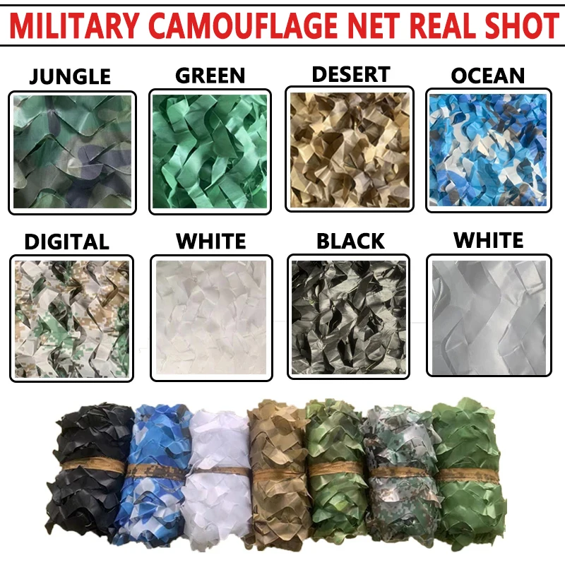 Red de camuflaje militar para caza al aire libre, toldo de camping, tienda de campaña, cubierta de coche - imagen 3