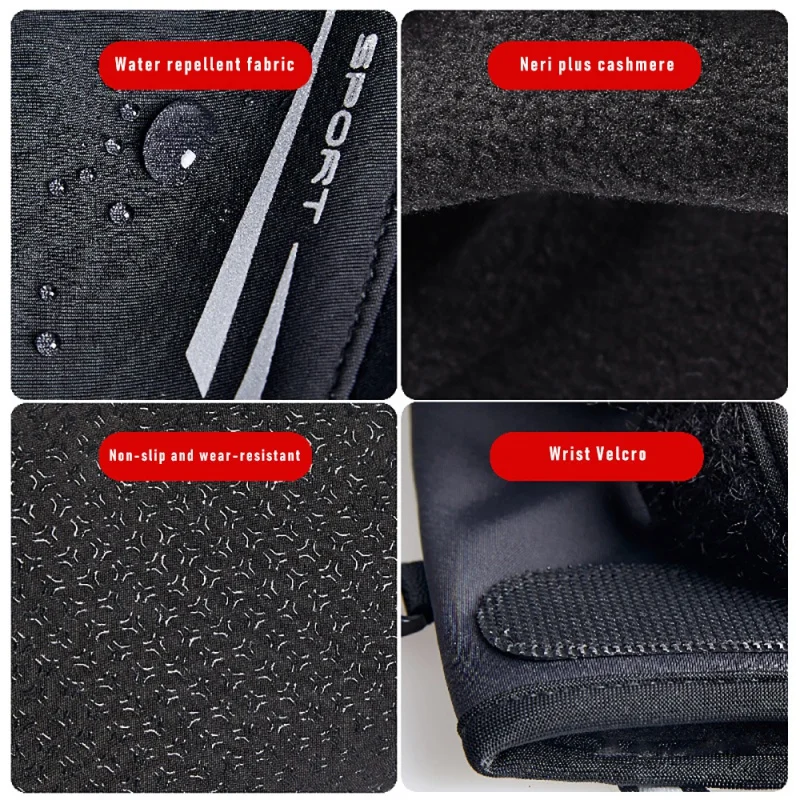 Guantes antideslizantes cálidos para ciclismo para hombre y mujer, guantes térmicos con pantalla táctil a prueba de viento para bicicleta, esquí, pesca y motocicleta, invierno - imagen 5