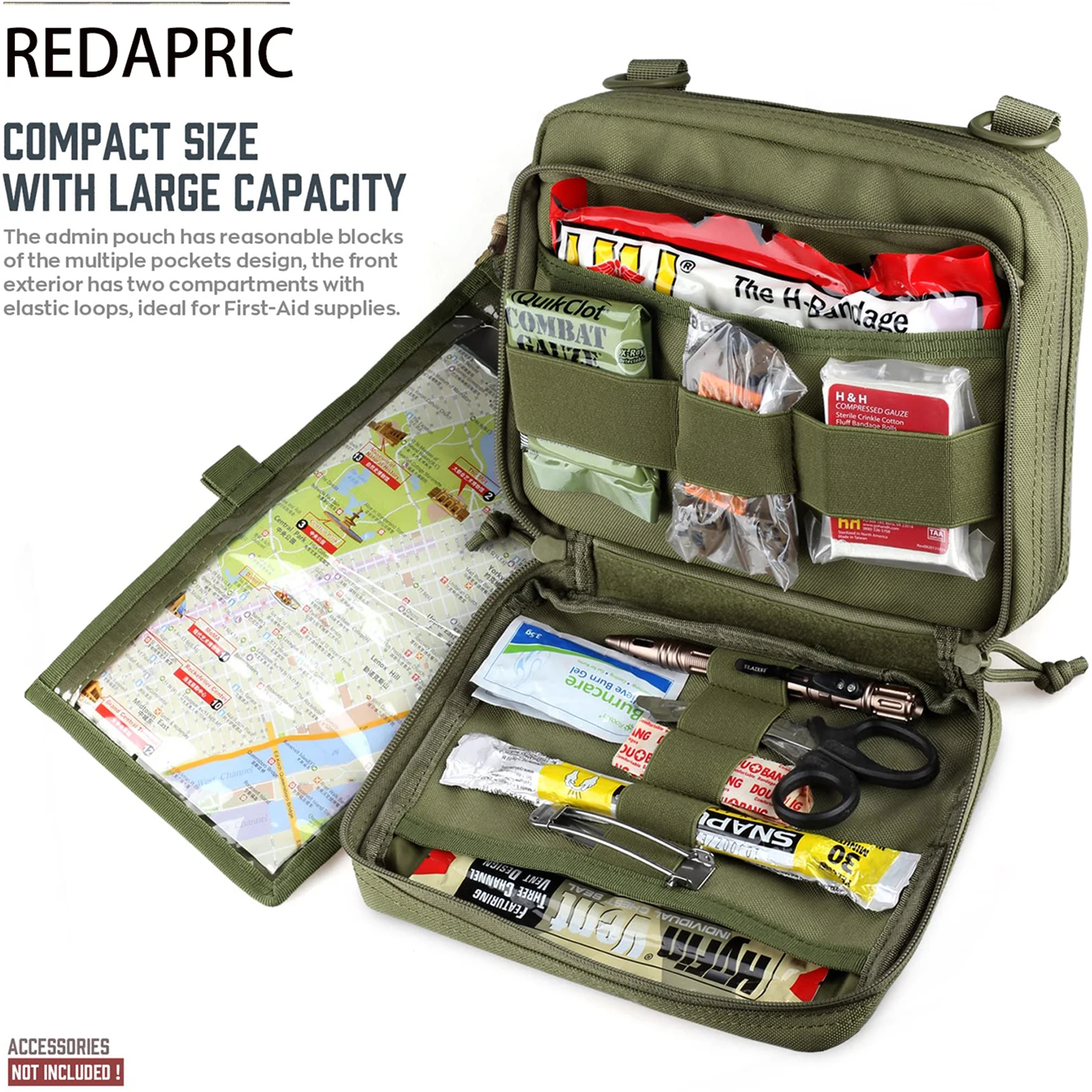 Bolsa táctica de administrador de diseño de doble capa, bolsas de utilidad Molle EDC EMT, bolsa de herramientas Modular de gran capacidad - imagen 3