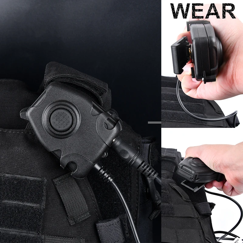 WADSN PTT-auriculares tácticos con botón de interfono para Kenwood Motorola Walkie Talkie Airsoft, accesorios IPSC TCI - imagen 5