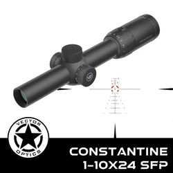 Mira Telescópica Vector Optics Constantine 1-10x24 SFP | Óptica Táctica LPVO | Rango de Ajuste de 120 MOA | Lentes Totalmente Multicapa