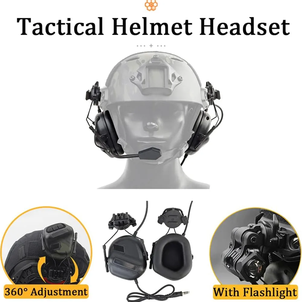 Conjunto de casco táctico, casco de Paintball para exteriores con señal, linterna, paquete de batería, auriculares Airsoft, gafas, modelo NVG para caza - imagen 4