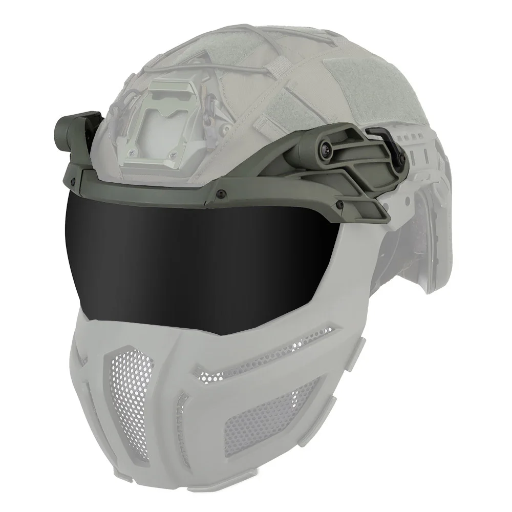 OPS Casco táctico ajustable con protección ocular y gafas abatibles