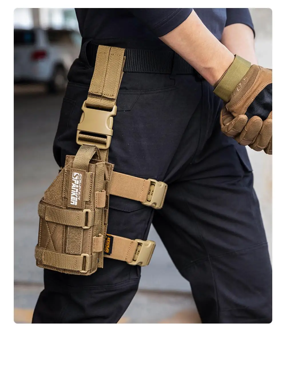 Leggings tácticos para colgar piernas con tablero colgante Molle, conjunto de accesorios para exteriores, equipo militar para ventiladores - imagen 3