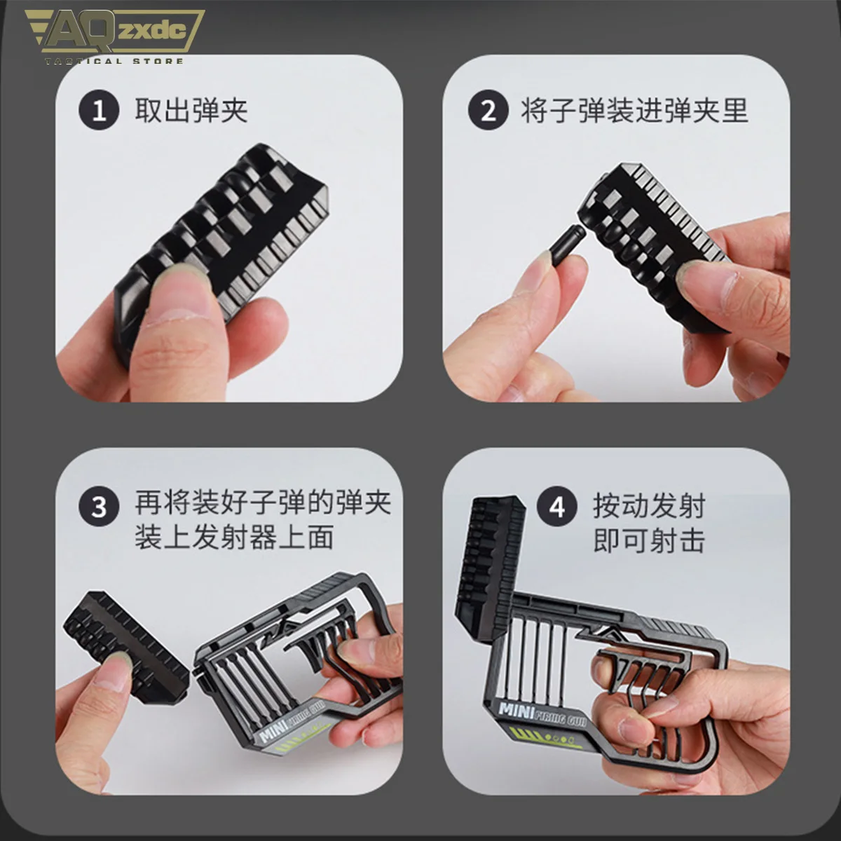 AQzxdc Mini lanzador de juguete con balas suaves y objetivo, tirador de balas suaves continuo, adecuado para disparar al aire libre, regalo de vacaciones - imagen 5