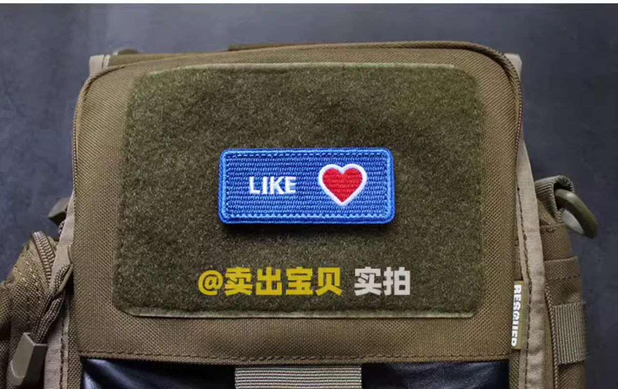 Accesorios para bolsa al aire libre, insignia bordada con punto de corazón rojo, insignia creativa con personalidad china, pegatina para bolsa de moral para barra en el pecho - imagen 5