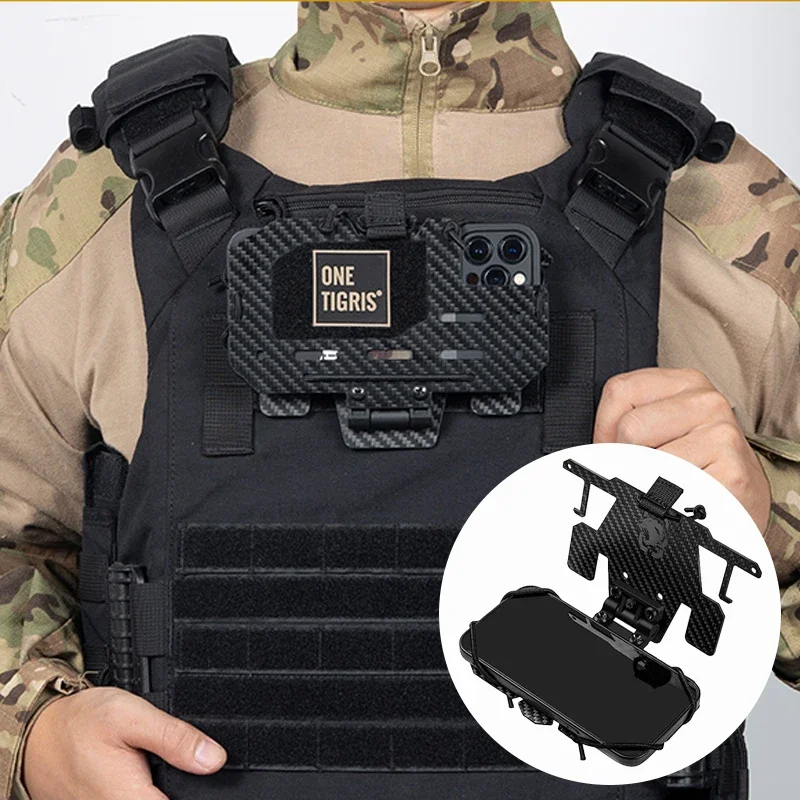 ONETIGRIS Soporte MOLLE para teléfono táctico portador placa