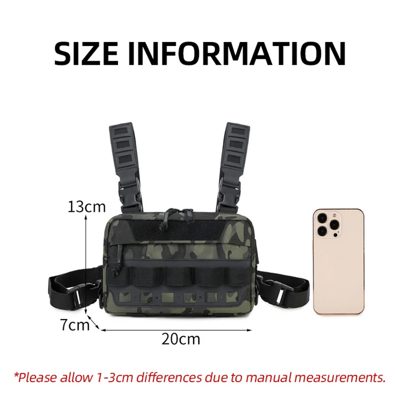 Mochila táctica Molle para escalada, paquete para acampar al aire libre, senderismo, deportes, ciclismo, bolsa, chaleco, riñonera, Señuelos de Pesca, pecho - imagen 5