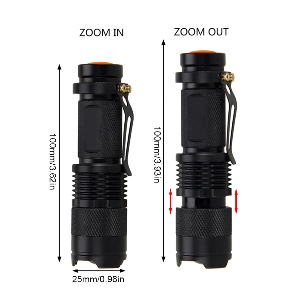 Linterna táctica LED tricolor verde roja blanca con zoom antorcha - imagen 5