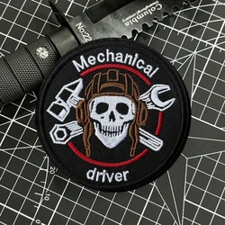 Parche militar conductor mecánico – Chevron bordado velcro para ropa o mochila