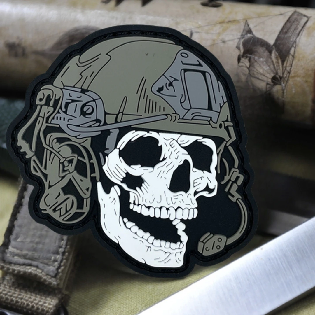 Parches de gancho y bucle de PVC para casco de calavera, insignia de moral táctica, pegatina decorativa para mochila militar - imagen 4