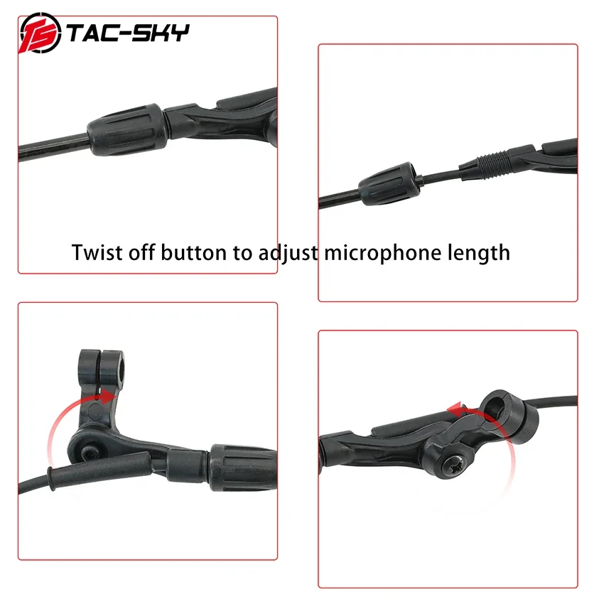 TS TAC-SKY ACCESORIOS DE Auriculares TÁCTICOS Adaptador de micrófono COMTA V Compatible con auriculares COMTA II III V - imagen 5