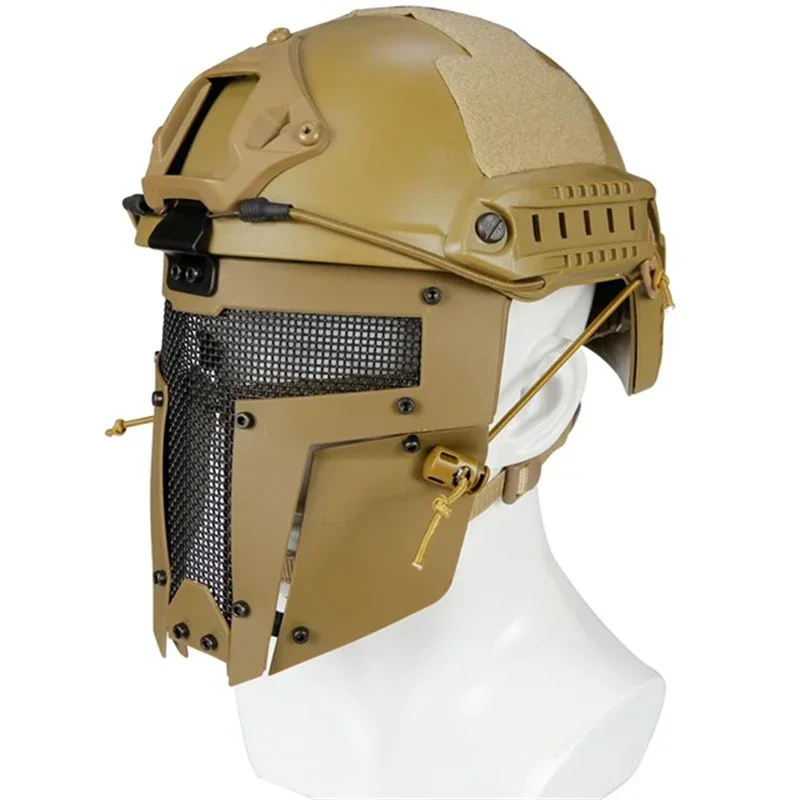 Máscara táctica de media cara, malla de acero bajo en carbono, protección Airsoft, caza CS, juego de guerra, deportes al aire libre, accesorios de Paintball - imagen 3