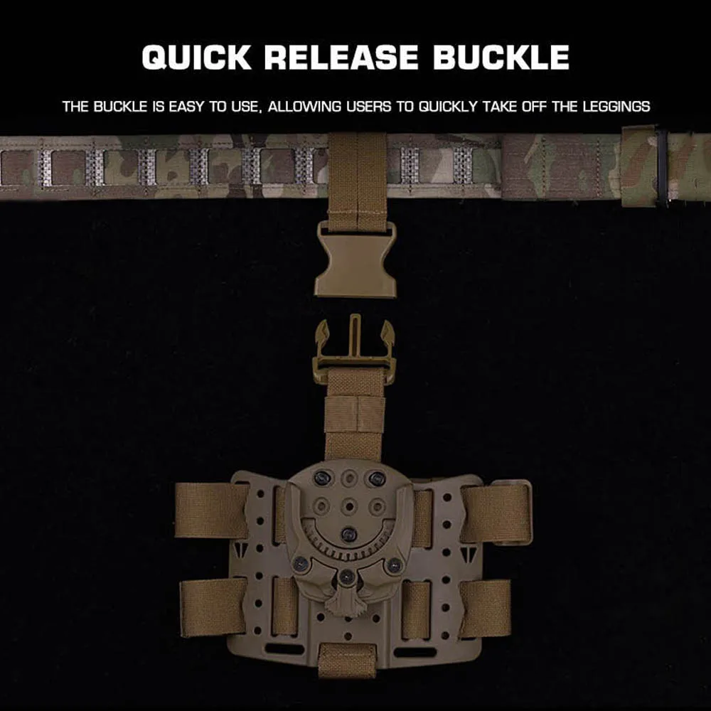 Funda táctica para pistola de pierna, plataforma, adaptador de montaje de Base de 360 grados, liberación rápida, equipo de funda Airsoft para caza al aire libre y tiro - imagen 5