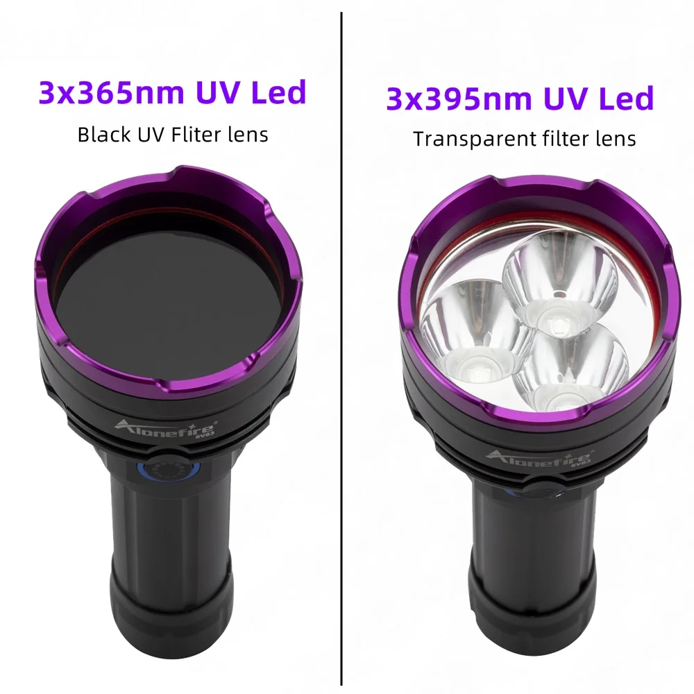 Linterna UV de 3 Led, 30W, 365nm/395nm, alta potencia, curado ultravioleta, escorpión, mineral de dinero, escorpión, gato, mascota, lámpara marcadora de manchas de orina - imagen 2