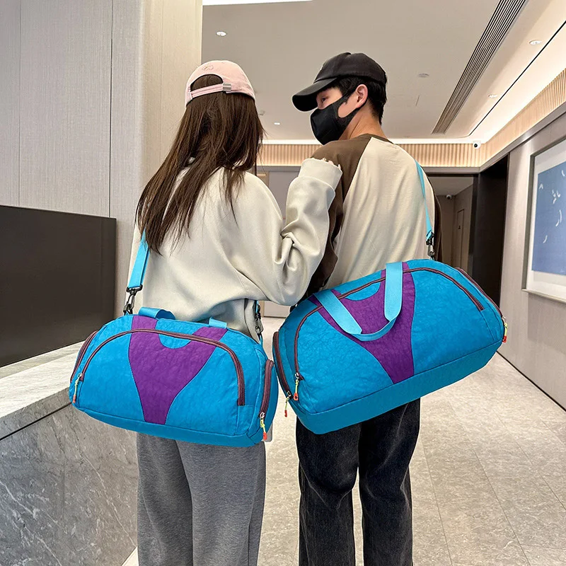 Bolso de mano deportivo de gran capacidad para mujer, bolsa de hombro con bolsillo para zapatos secos y húmedos, para natación, Fitness, Yoga y viaje - imagen 3