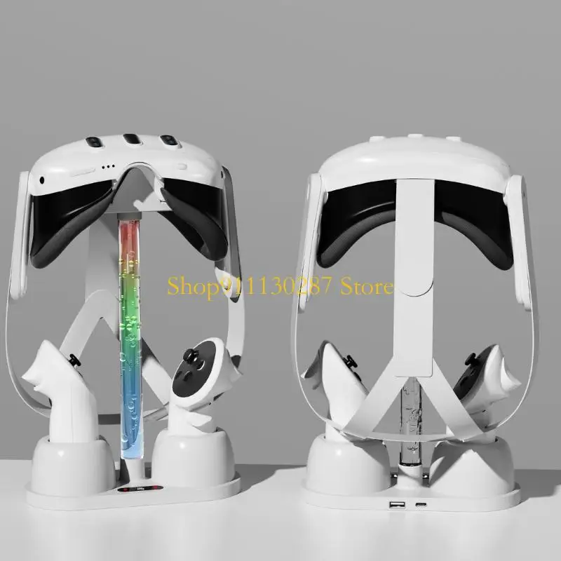 Soporte controlador base carga J1HC con luz LED para auriculares MetaQuest 3