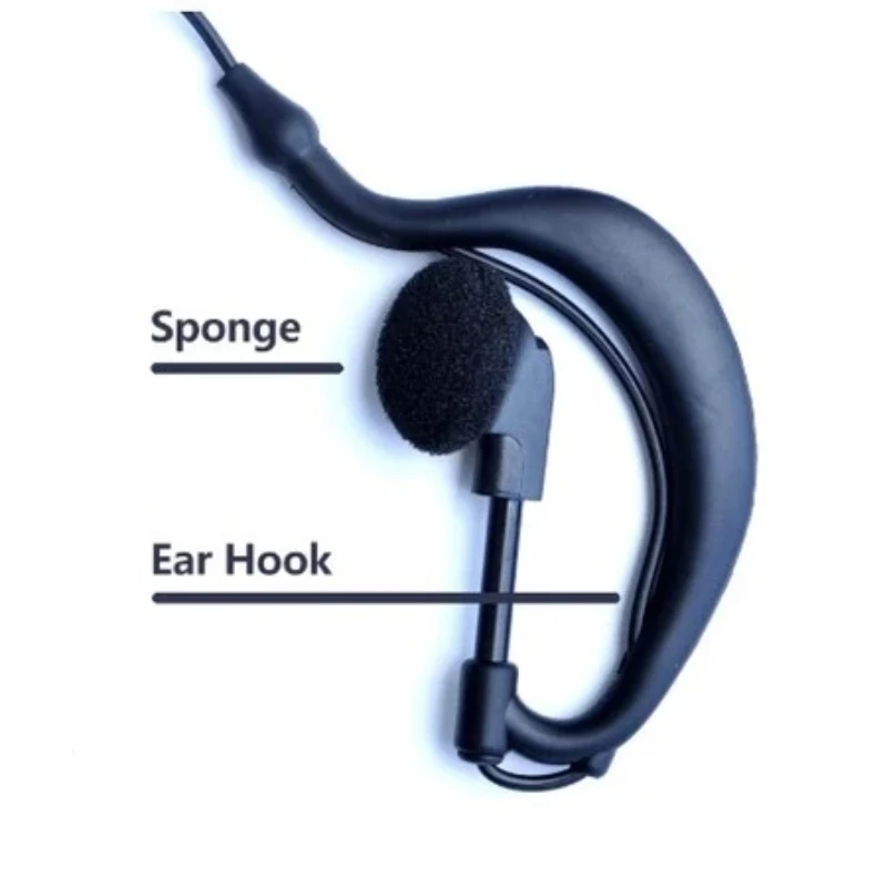 Baofeng auricular uv5r auriculares PTT con micrófono en la oreja gancho auriculares k puerto radio bidireccional auriculares bf888s - imagen 3