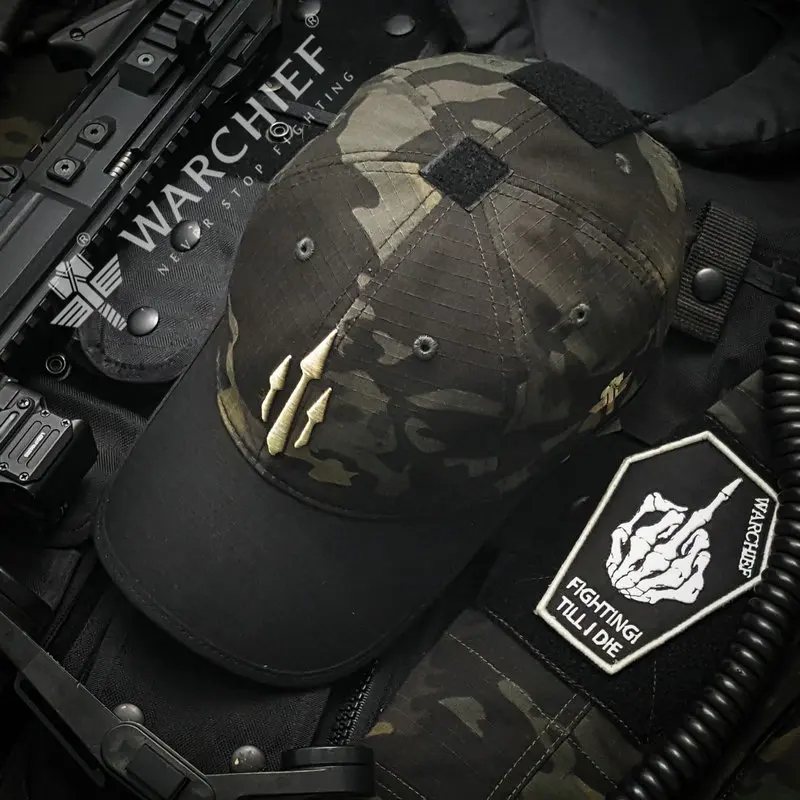 Gorra de béisbol militar para hombre, parche negro Multicam, sombrero táctico para senderismo para hombre, camuflaje Airsoft, equipo militar de pesca, gorras Kryptek - imagen 3