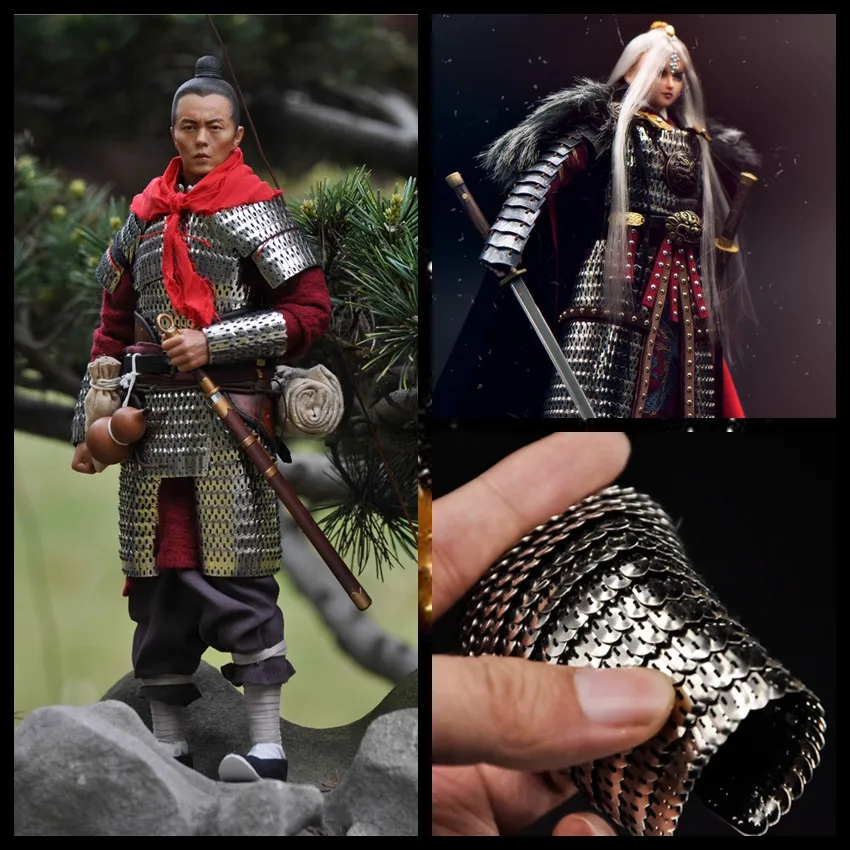 100 uds/500 Uds 1: 6 accesorios de armadura de soldado placas de armadura de Metal revestimiento de armadura media imitación oxidación adsorción magnética - imagen 2