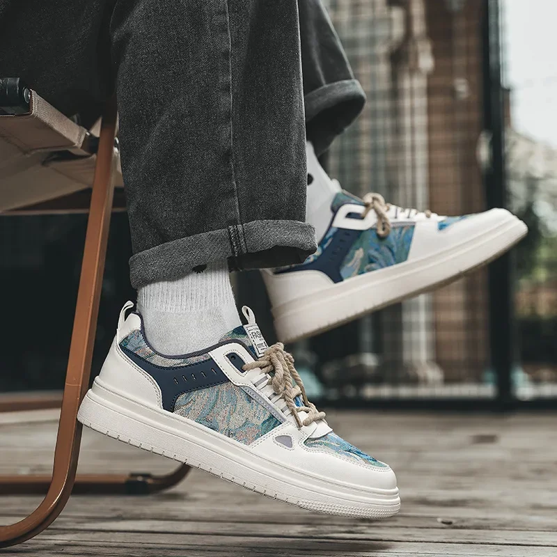 Zapatos informales de tendencia para hombre, zapatos planos, zapatillas blancas, zapatillas de ocio transpirables para hombre, calzado antideslizante, zapatos vulcanizados para hombre - imagen 5