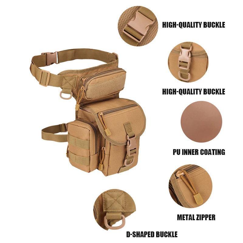 Bolso táctico de pierna para hombre, bolsa de viaje Molle para deportes, Camping, ciclismo, cámara, militar, de nailon - imagen 4