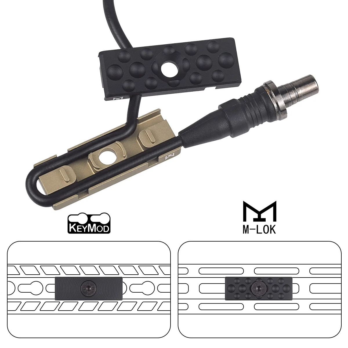 3 uds M LOK interruptor M300 M600 PEQ armas gestión de cables de luz nuevo sistema de guía de cables de Clip de Cable de aluminio para riel Picatinny de 20mm - imagen 3