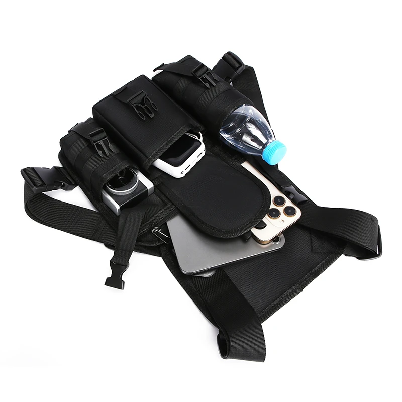 Bolsa de chaleco con función táctica para deportes al aire libre, multibolsillo, para senderismo, Camping, senderismo, mochila de entrenamiento, bolsa grande para herramientas en el pecho - imagen 4