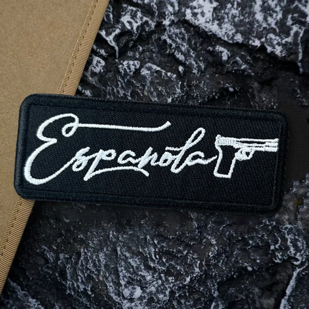 Parche táctico de pistola de España, parches bordados con gancho y bucle divertidos, insignia de moral, brazalete del ejército militar, decoración, pegatinas para mochila - imagen 4