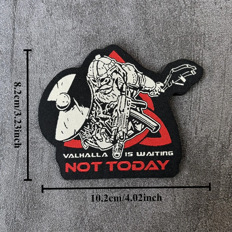 Parche de tela táctico "NO TODAY" para ropa, insignia de moral, parche militar con gancho, pegatinas para mochila - imagen 3