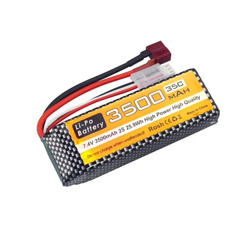 Batería Lipo de 7,4 V, 35C, 3500mAh con T para MJX Hyper Go H16P, H16E, H16GT, H16BM, H16PL, 14301, 14302, 14209, 14210, 2S, cargador - imagen 5