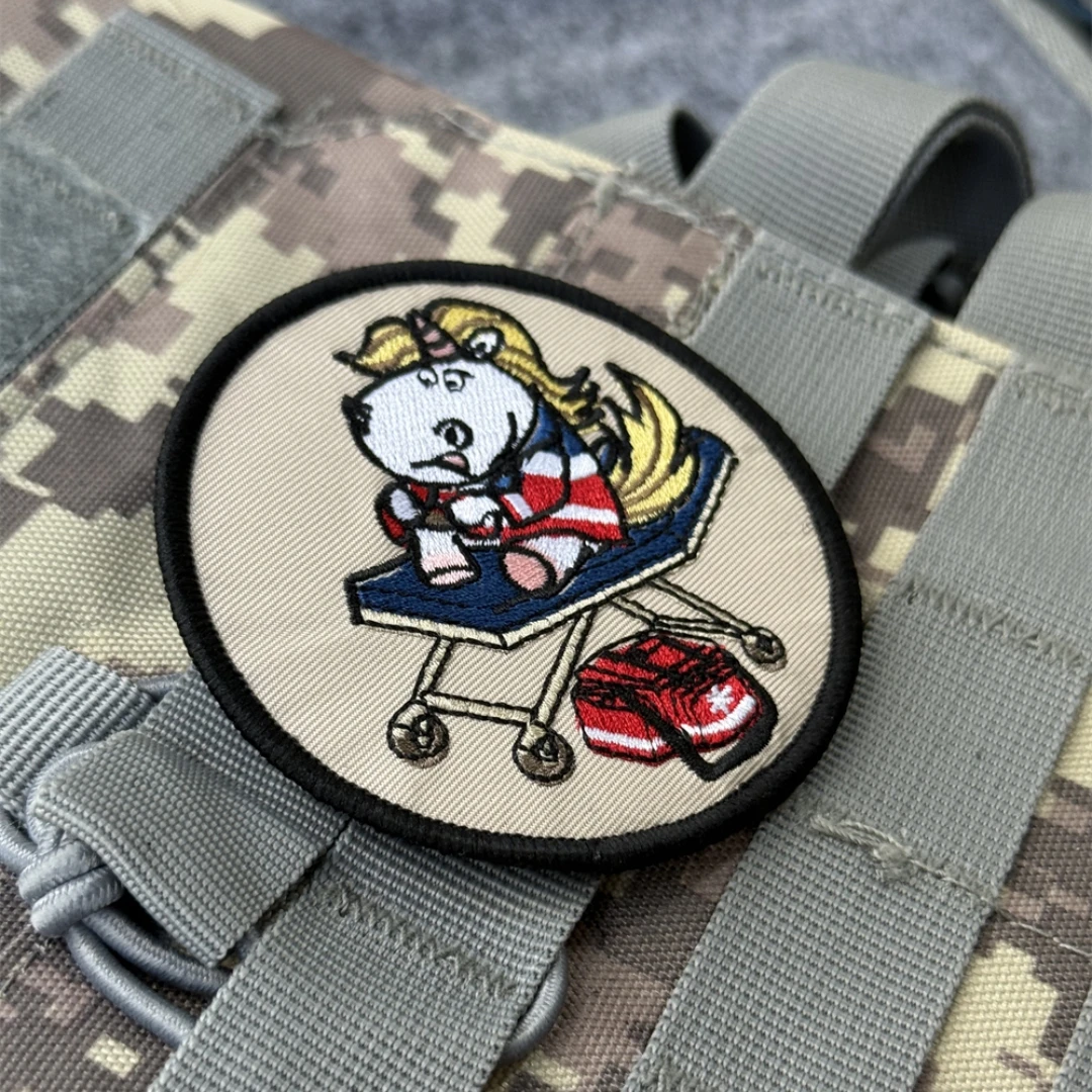 Parche táctico con insignia de moral bordada para cuidador de unicornio, parches militares con gancho y bucle para ropa, apliques adhesivos para mochila - imagen 5