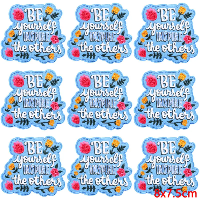 Parche de letras de dibujos animados para ropa, parches bordados, parches termoadhesivos para ropa, Parche de bucle de gancho para ropa, 10 unidades por lote - imagen 3