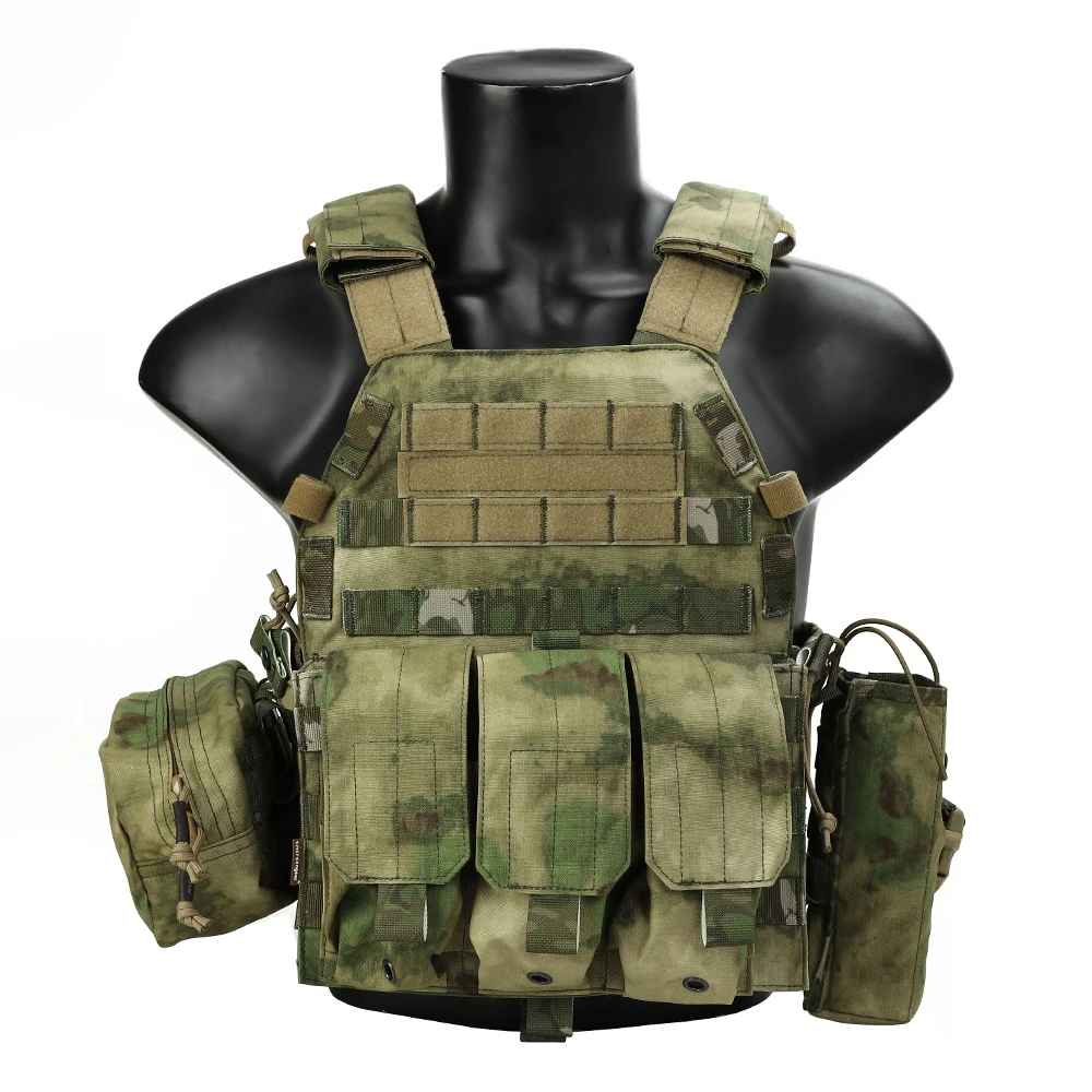 Emersongear LBT 6094A estilo portador de placa con 3 bolsas chaleco táctico equipo de protección caza combate Nylon EM7440 - imagen 4