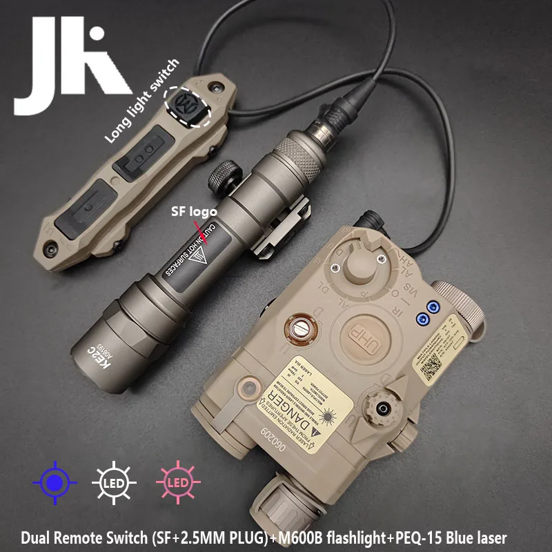 PEQ15 rojo azul verde láser IR luz de relleno indicador con M300B M600B linterna LED arma luz y interruptor remoto Dual SF/2.5 - imagen 5