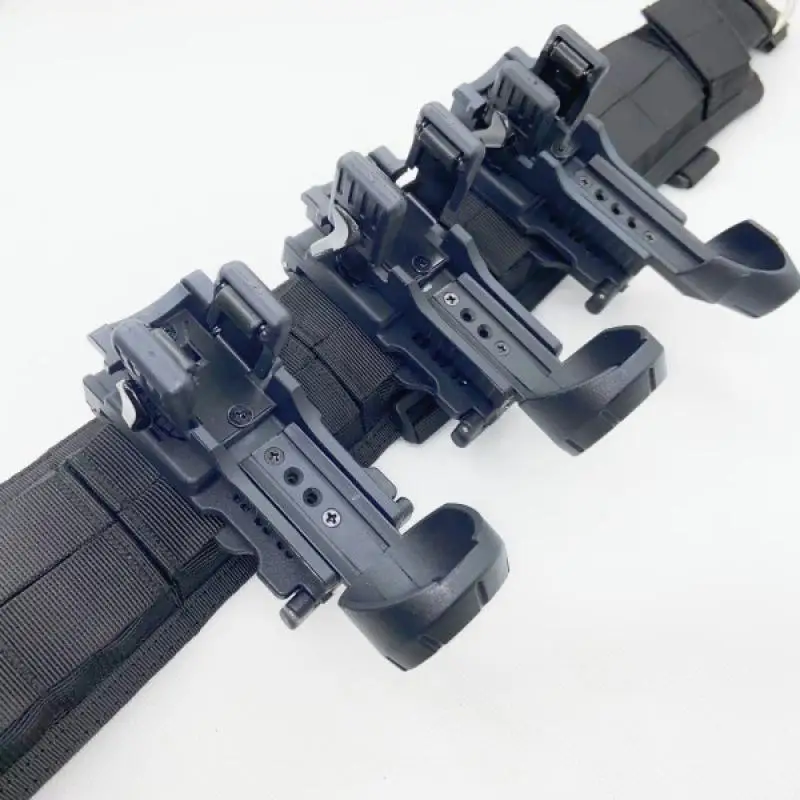 Conjunto táctico de tirón rápido abierto lateral, combinación de chaleco de soporte de rotación de 360 grados, juego de bastones MOLLE, juego de linterna - imagen 3