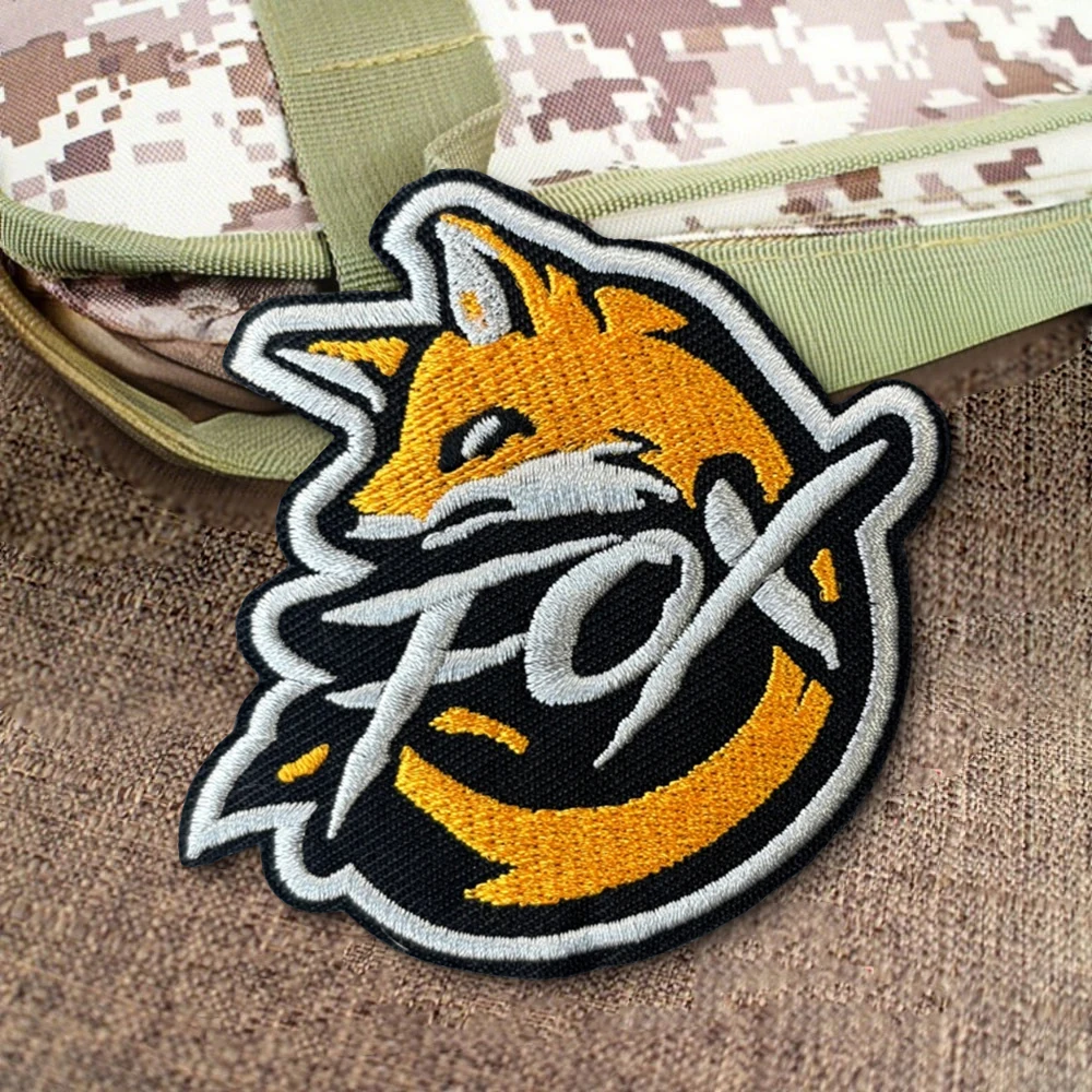 Parches Fox Meme, parche bordado con gancho y bucle, brazalete moral, insignia de moral del ejército militar, pegatinas tácticas para mochila - imagen 5