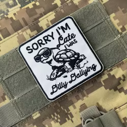 Sorry I'm Late I Was Dilly Dallying parche lindo tortuga bordado gancho y bucle parches insignia de moral táctica apliques militares