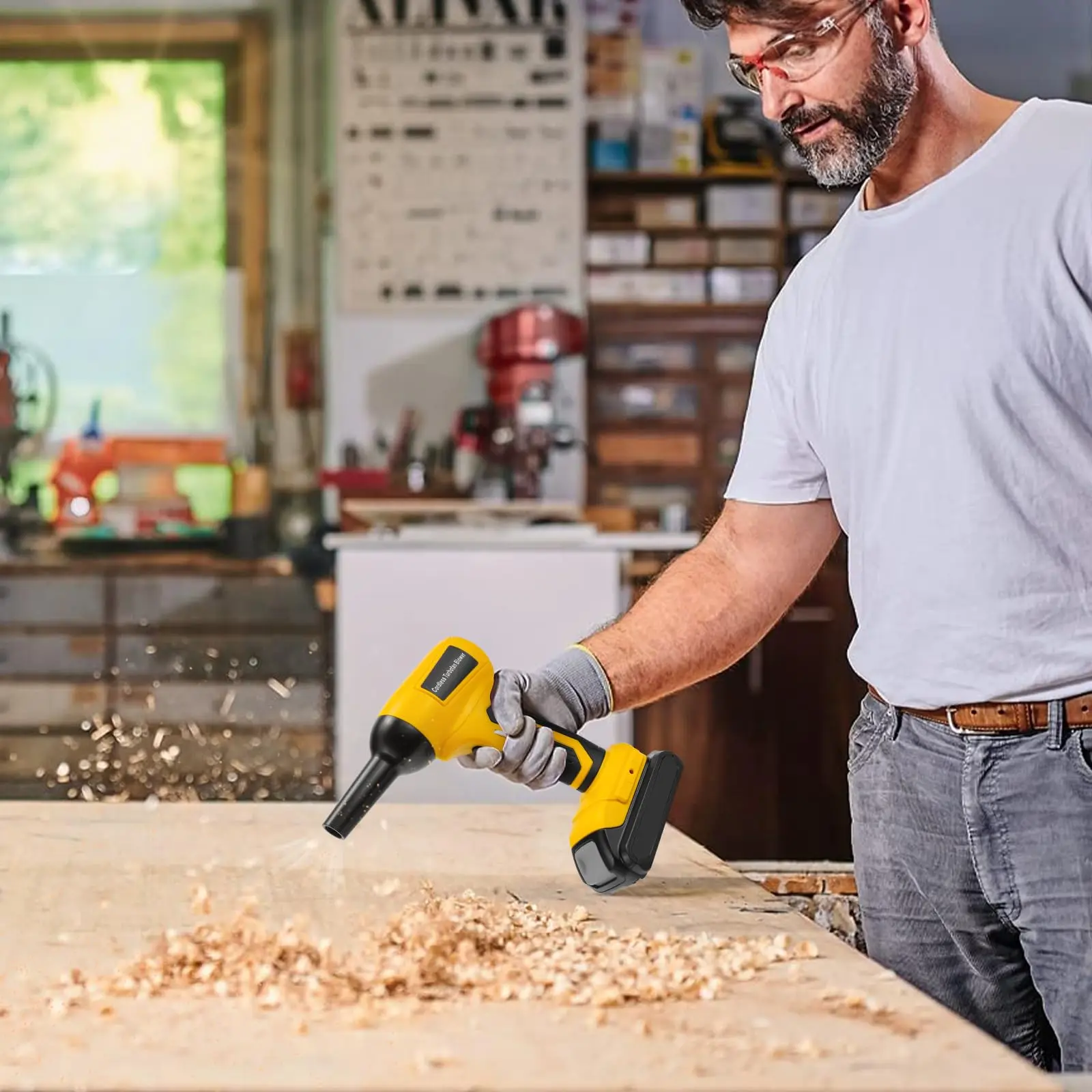 Soplador de chorro, ventilador violento sin escobillas para Makita/Bosch/Dewalt/Milwaukee/Ryobi, batería de 18-20V, ventilador de polvo de mano con velocidad del viento ajustable - imagen 5