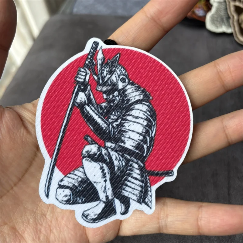 Parche táctico "el samurái y el sol", insignias de moral militar, parches con gancho, ropa, mochila, pegatinas del ejército - imagen 2
