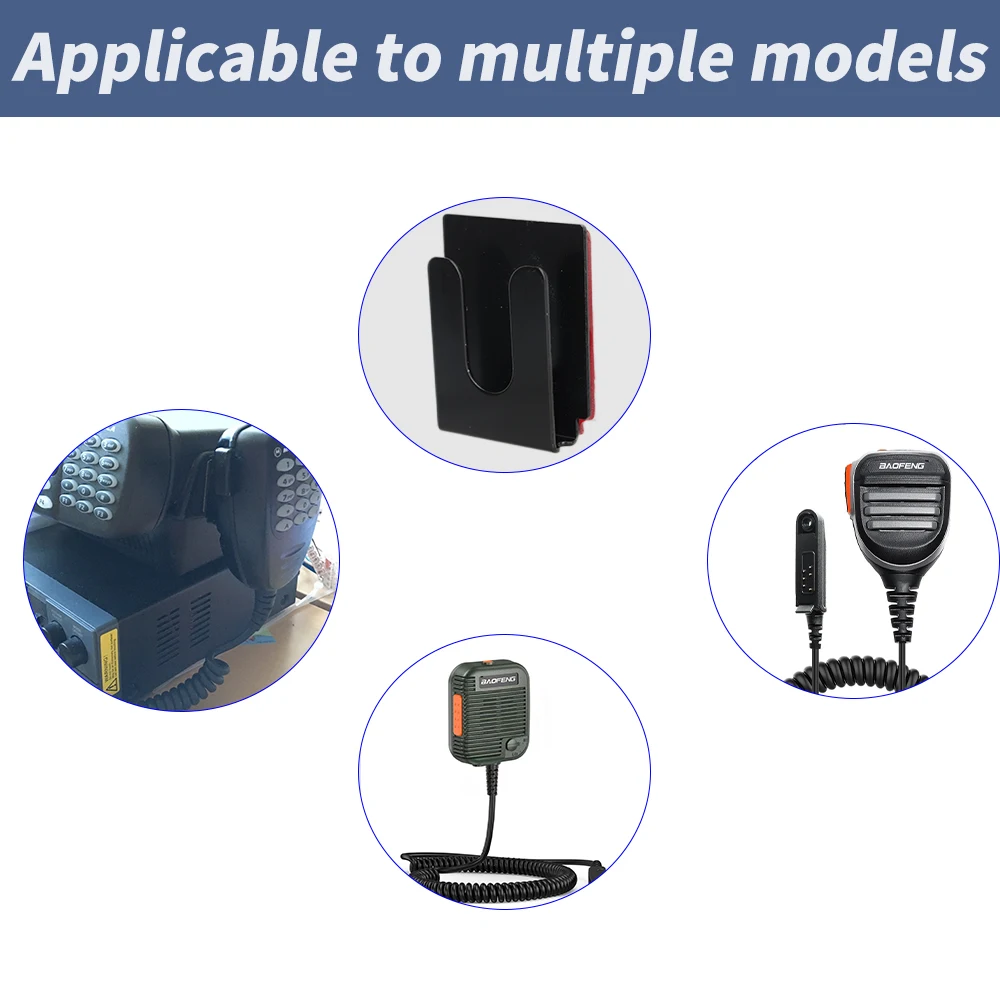 Soporte Universal para micrófono, gancho de mano con Clip para Motorola Kenwood YEASU TYT Hytera BAOFENG, Walkie Talkie de Radio para coche, 1/2/5 Uds. - imagen 5