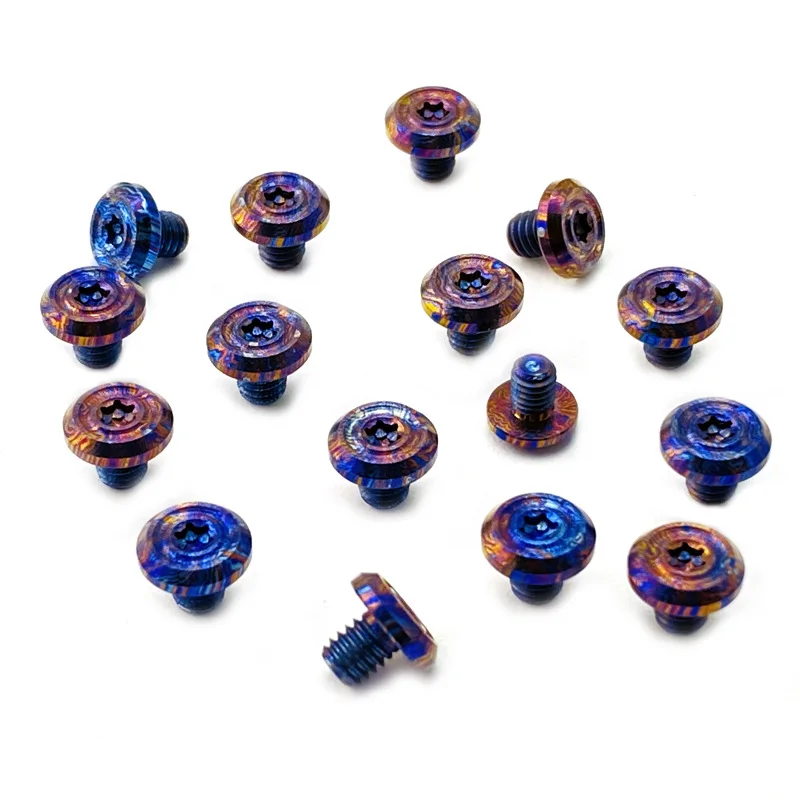 Timascus CNC Damasco patrón cuchillo titanio M4 tornillos T10 Torx tuerca media cabeza redonda botón husillo remache de uñas - imagen 4