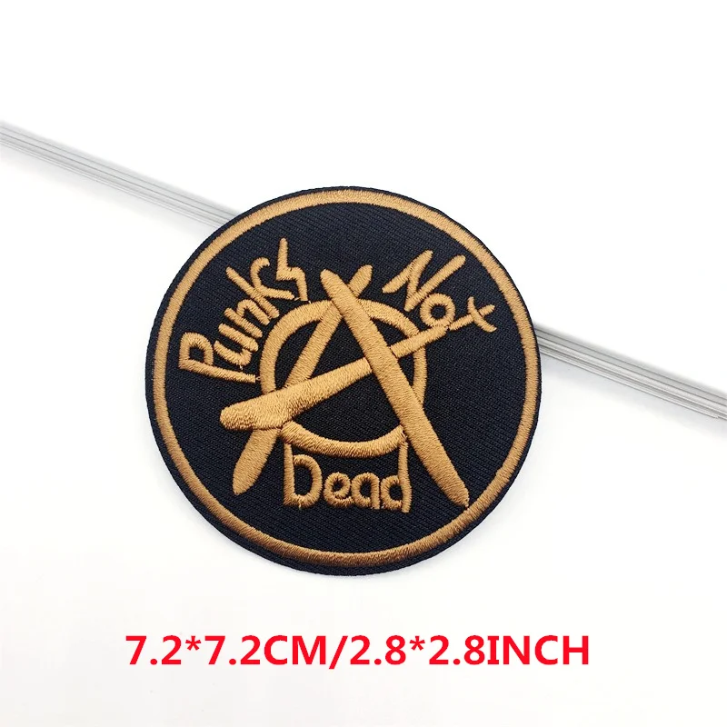 Parches bordados de banda de Rock, pegatinas de ropa Punk, parches de planchado DIY para ropa, apliques de chaqueta, Jeans, rayas, 10 Uds./lote - imagen 3