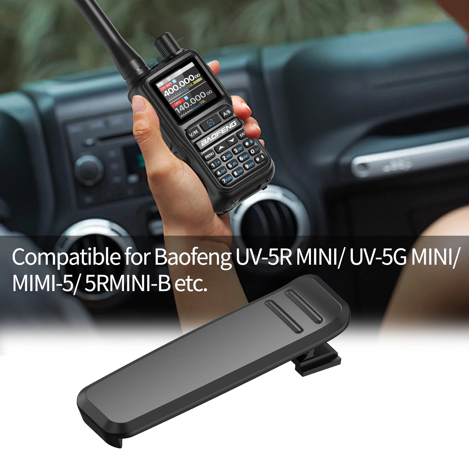 Clip cinturón Baofeng UV-5R Mini para walkie talkie, trasero - imagen 5