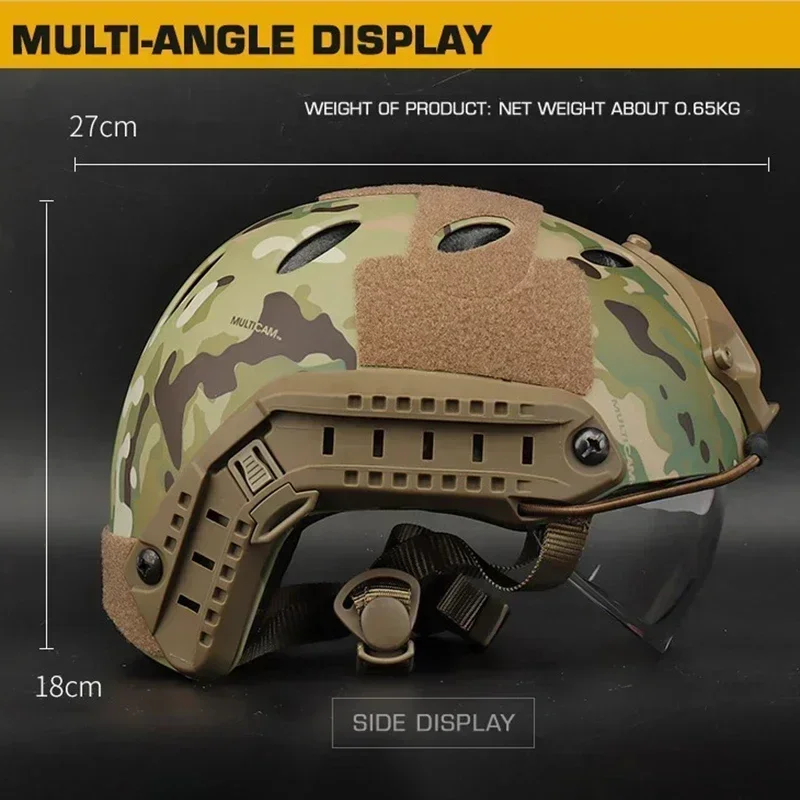 ERQYGRA-casco táctico rápido, gafas, accesorios de tiro Airsoft, equipo de Paintball, protección de caza, equipo de seguridad para deportes al aire libre - imagen 3