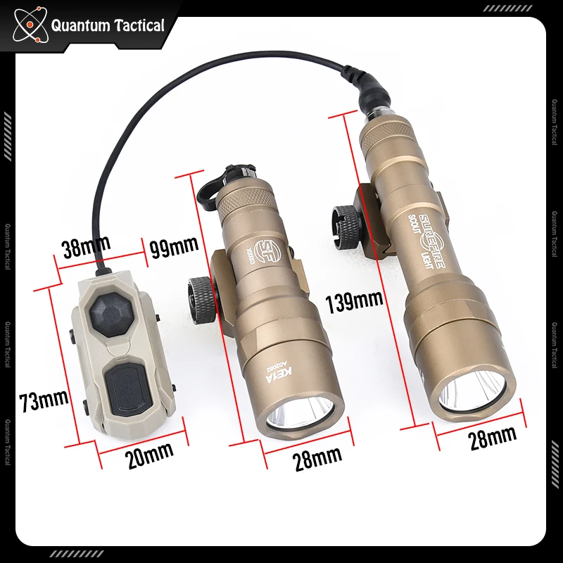 WADSN Surefir M600U linterna táctica M300C unidad de luz de explorador Axon interruptor de Control de presión de doble función equipo de caza - imagen 5