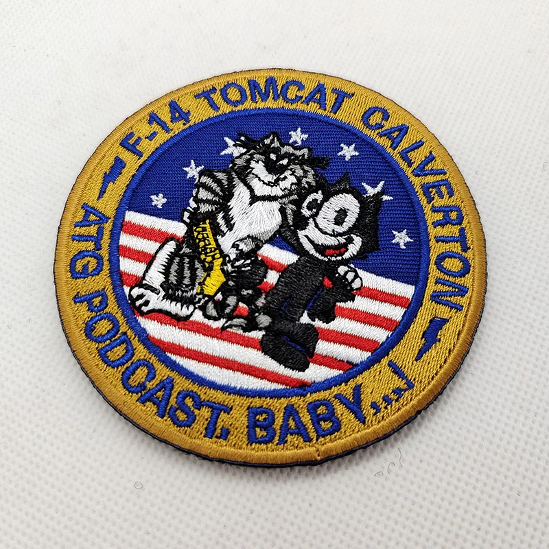 Parche bordado de F-14 TOMCAT Angkatan Laut Militer TOMCAT US Fighter Squadron Jaket parche Bahu Lencana parches para ropa - imagen 3