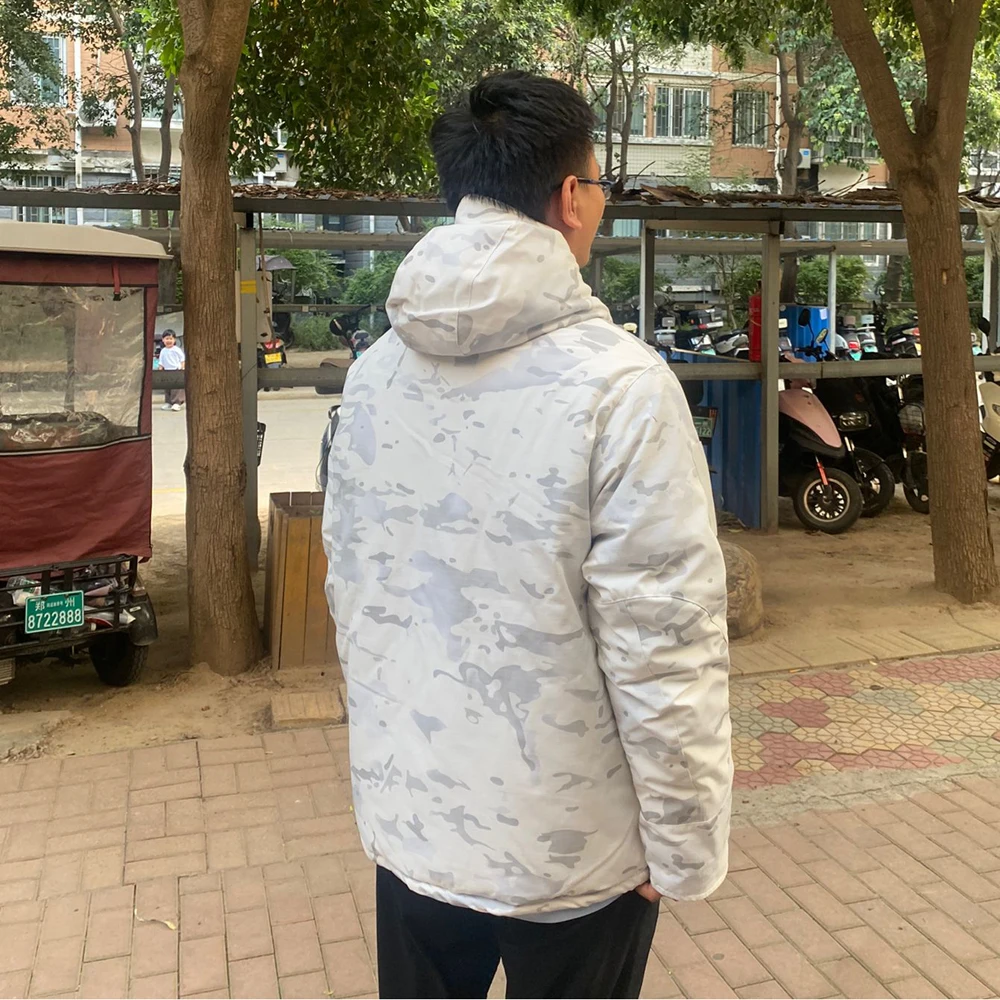 Chaqueta y pantalones tácticos acolchados de algodón cálido para exteriores, camuflaje de nieve, serie L7 - imagen 5