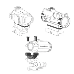 Vector Optics Montura Elevadora Red Dot Maverick/Nautilus, Sección 30 MOA, Hecho de Nylon para Airsoft Wargame